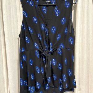 Torrid Black and Blue Lightning Blouse